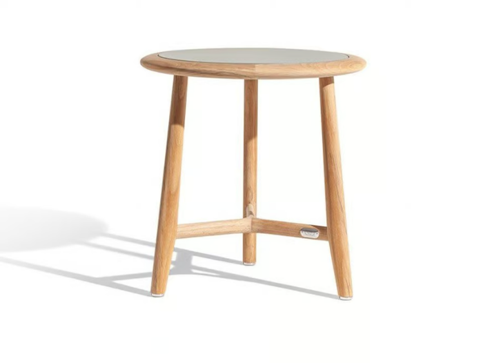 THE SECRET GARDEN - Round teak high side table _ Poltrona Frau